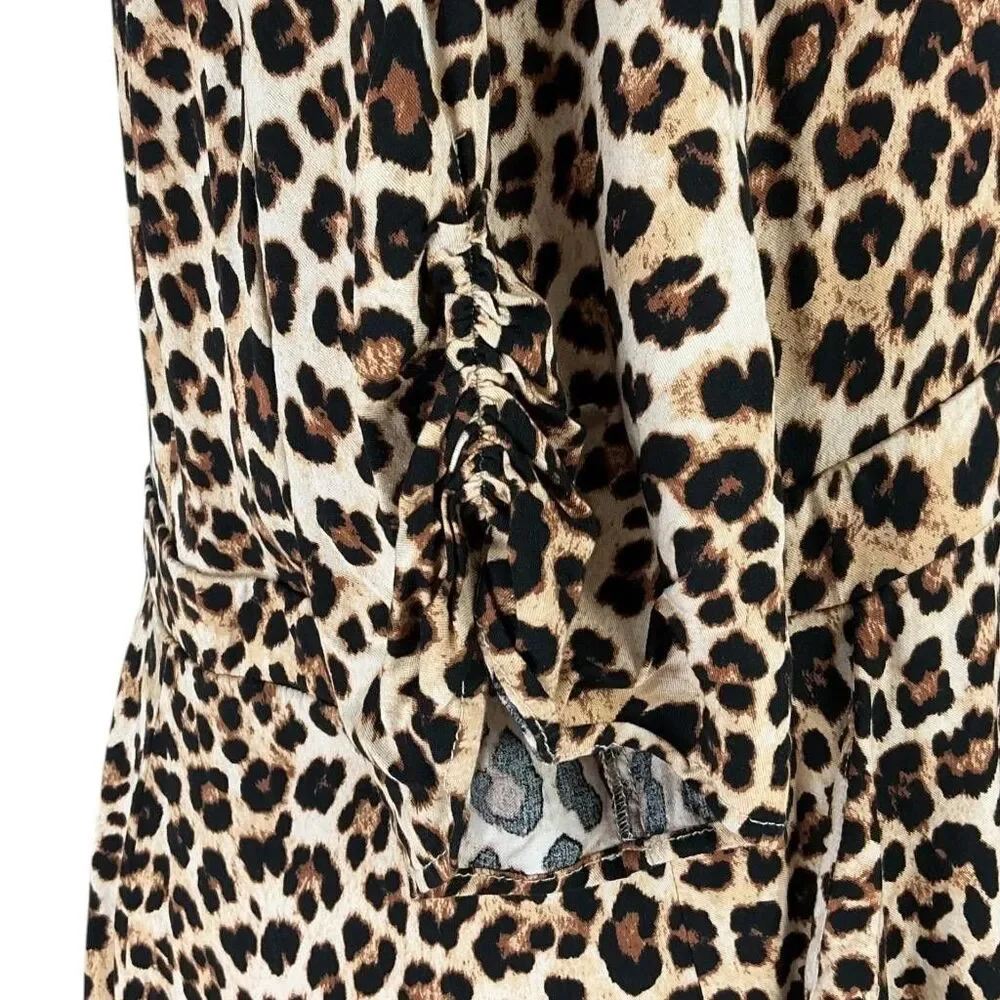 Torrid Dress Womens 3X Leopard Print Retro Chic Brown Midi Sweetheart Neck Plus - Picture 6 of 9